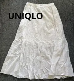 UNIQLO ホワイト コットン フレアスカート