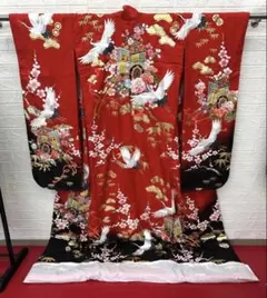 ☆未使用品☆色打掛☆西陣織☆正絹☆緞子☆赤地☆披露宴に！フォト 