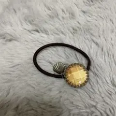 オレンジ ストーン付き ヘアゴム