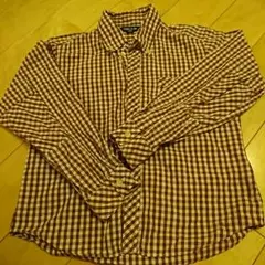 白×茶 長袖シャツ 超美品