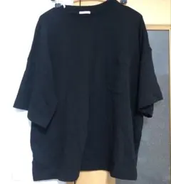 GU ポケット カットソー 半袖 Tシャツ ブラック ヘビーウェイトT(5分袖)