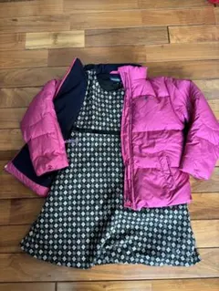 ラルフローレンピンク キッズダウンジャケット 裏地フリース