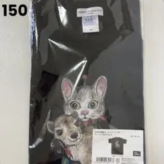 大哺乳類展3 ヒグチユウココラボ Tシャツ キッズ110 黒ボリス白ギュス 