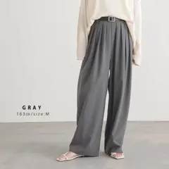 for/c 4本タックデザイン グレー パンツ