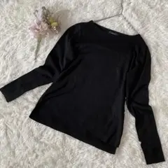 美品【COMME CA ISM 】ブラック ラメ入り　長袖ニット　(9)