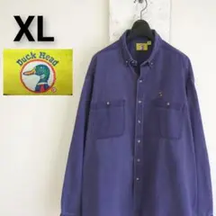 USA製　DUCK HEAD ダックヘッド　長袖　BDシャツ　ネイビー　刺繍