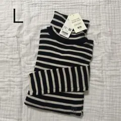 ユニクロ メリノリブタートルネックセーター l