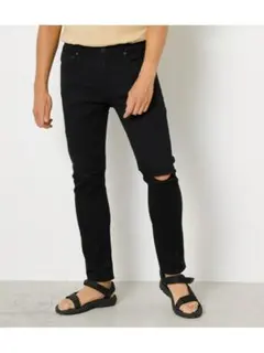 AZUL by moussy BLACK CRUSH SKINNY パンツ S
