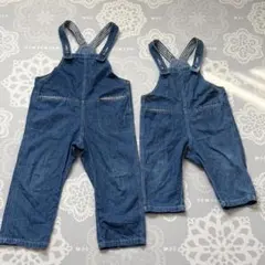 BREEZE デニムオーバーオール 110 90 兄弟 姉妹