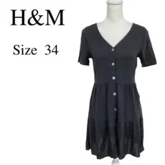 新品未使用✨H&M トップス チュニック ワンピース 半袖 レディース 黒
