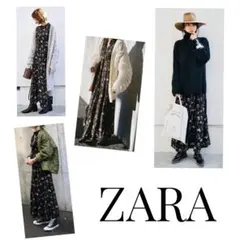 値下げ！ZARA フラワー ロングシャツワンピース