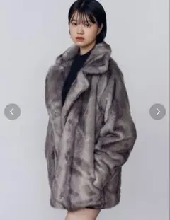 EMODA　ミディフェイクファーコート　グレー