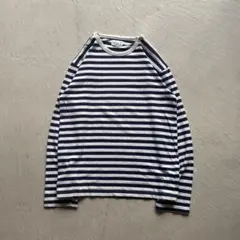 90s agnes b. border l/s ボーダー ロンt ネイビー 白