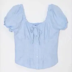 マウジーMOUSSY LINEN BLEND WAIST FITブラウス ブルーのサムネイル
