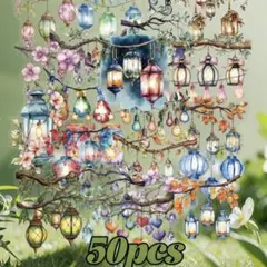 95)コラージュ素材　PETシール　フレークシール　ステッカー　50枚