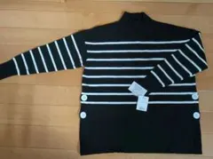 ブラック×ホワイトニットタグ付き