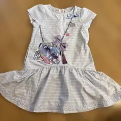 メゾピアノ水色 ストライプ柄 ワンピース 110cm☆