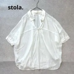 stola. ストラ　洗える✨　テンセルブラウス　金ボタン　日本製　スキッパーのサムネイル
