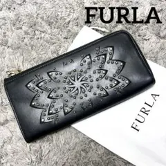 FURLA フルラ 長財布 L字ファスナー ブラック レザー 保管袋付き