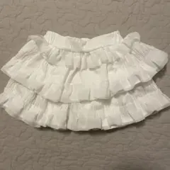 Mon Petit Bébé ホワイトフリルスカート XS