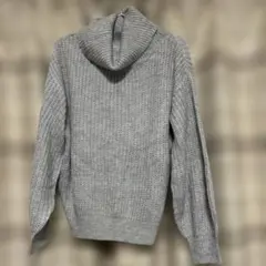 ★在庫処分タイムSALE中★グレーハイネック ニットセーター 長袖Mサイズ
