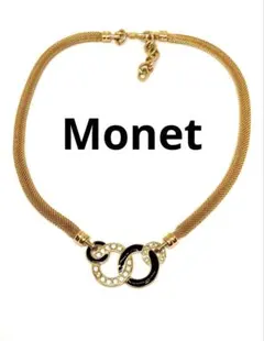 Monet モネ ネックレス ゴールド チェーン レディース メッシュ エナメル