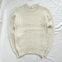 SUNBIRD EXCEL ケーブル編み ニット セーター 白