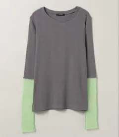 【JEANASIS】ドッキングシアーロンT グレー グリーン