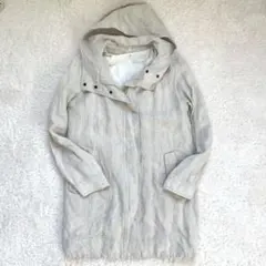 【完売品】無印良品 フレンチリネンコート 中綿ライナー付 M 生成り 麻100%