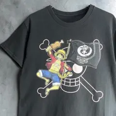 ONE PIECE ワンピース ルフィ プリント Tシャツ ブラック S相当