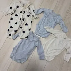 PETIT BATEAU 長袖ボディ ロンパース4枚セット 60cm