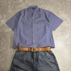 OLD 短丈チェックシャツ　cityboy チェックシャツ　短丈