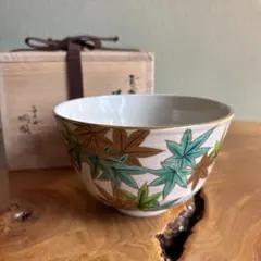 京焼 高峰 山茶花 菓子鉢 菓子器 清水焼 木箱入り 昭和レトロ ヴィンテージ 京焼 高峰 山茶花 菓子鉢 菓子器 清水焼 木箱入り 昭和レトロ