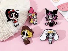 パワーパフガールズ サンリオ ピンバッジ ピンズ 5個セット