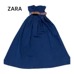 ZARA デニムワンピ ベルト付 ペアトップ風 未使用
