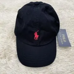 【未使用タグ付き】ポロラルフローレン キャップ ポニーロゴ キッズ 黒 53cm