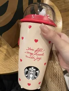 Starbucks バレンタイ　カップシェイプステンレスボトルハート355ml