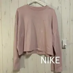 NIKE クロップド スウェット ベビーピンク トレーナー 韓国古着 リメイク