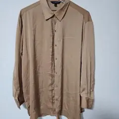 BANANA REPUBLIC とろみ素材 長袖 シャツ キャメル (S)のサムネイル