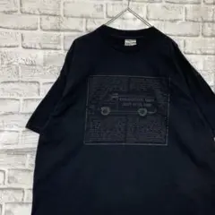USA製90sヴィンテージTシャツ！シングルステッチ　ブラック半袖古着2XL72