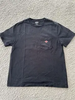 ダントン　半袖ブラック コットン Tシャツ ポケット付き