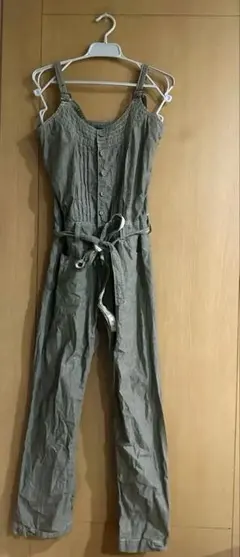 サロペット、オールインワン、オーバーオール グレージュ(カーキ寄り)