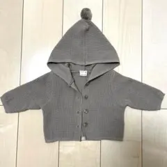 petit main フード付きニットカーディガン