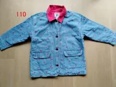 110　デニム　ジャケット　りんご　女の子　女児　キッズ