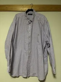 Ralph Lauren 長袖シャツ 1X 紫と白チェック