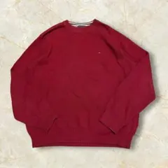 【90S トミーヒルフィガーニット US古着 刺繍ロゴ 厚手 セーター】