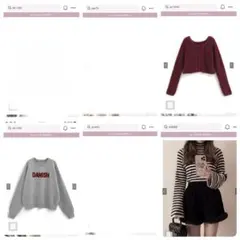 GRL福袋 グレートップスとストライプトップス ボルドーカーディガンセット