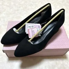 スエード調 パンプス ブラック 23.5cm