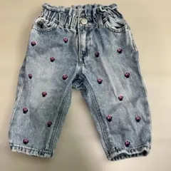 刺繍付きデニムボトムス