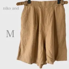 ニコアンド　リネン混ショートパンツ　サイドベルト　キャメルブラウン　Ｍのサムネイル